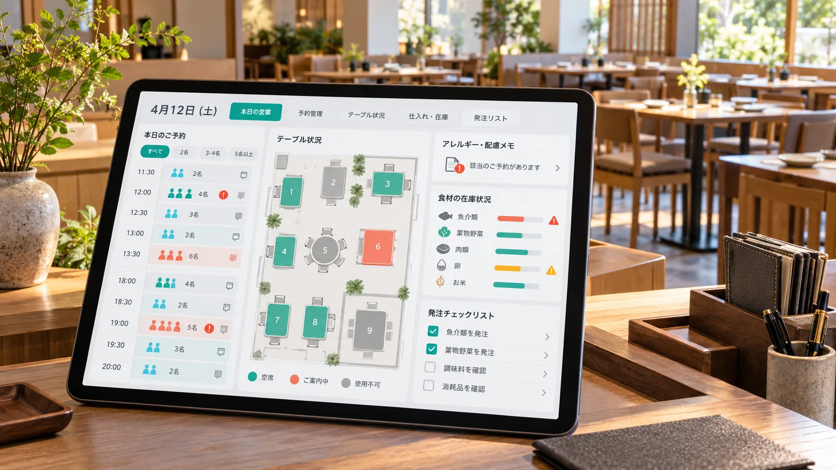 予約・席・コースの移行結果を確認する匿名デモ画面